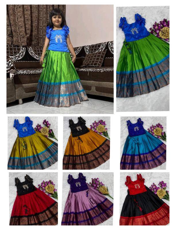 NEW LAUNCING KIDS LEHENGA CHOLI silk Surat wholesale bulk kids clothing.